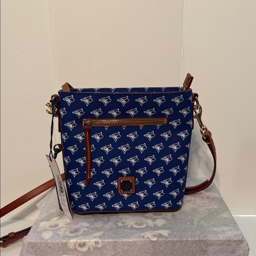 Dooney & Bourke Navy and Tan Crossbody Bag